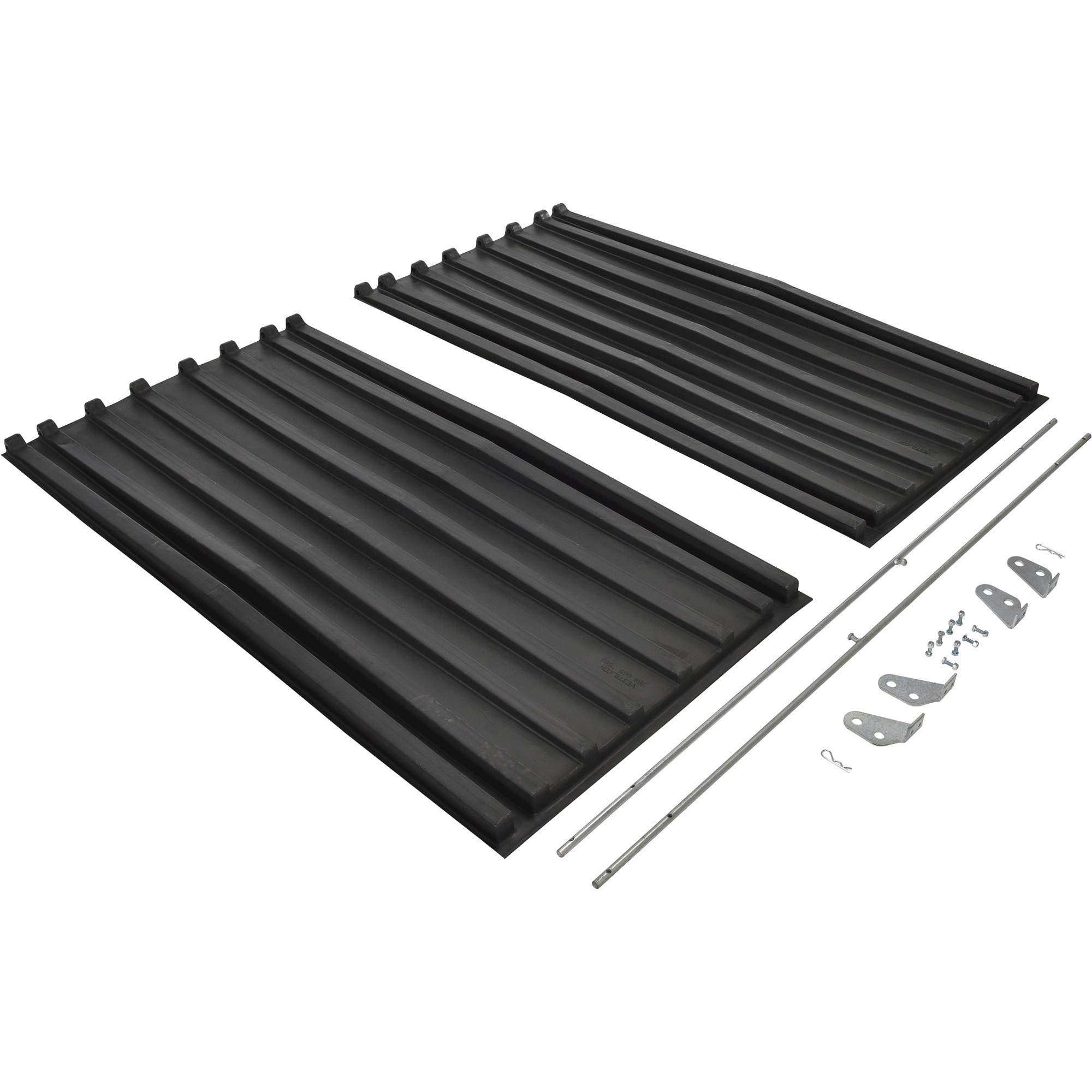 Vestil Heavy-Duty Poly Lid for Self-Dumping Hopper - Black, Ribbed Design, Model# PLID-D-250